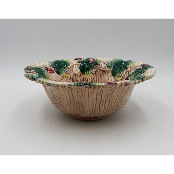Fitz And Floyd Wild Berries Hand-painted Ceramic Pot Pourri Bowl 8.5 Inch - Picture 4 of 11